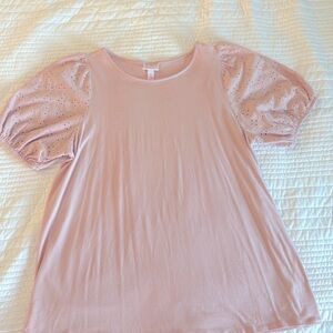 Light Pink Maternity Puffed Sleeve